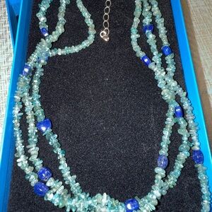 Jay King apatite and lapis Beaded Necklace